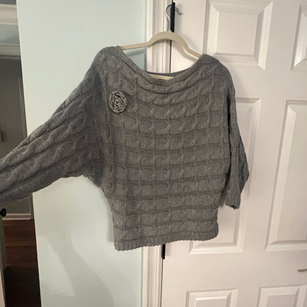 Dark grey dolman sleeve sweater